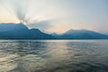 Sunset and Twilights on Lake Como in Italy