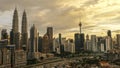 Sunset at Twin Tower KLCC Royalty Free Stock Photo