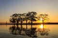 Sunset at U Bein Teakwood Bridge , Amarapura in Myanmar (Burmar