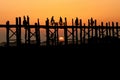 Sunset at Uben Bridge Royalty Free Stock Photo