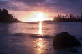 Sunset ucluelet beach Royalty Free Stock Photo