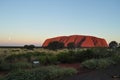 Sunset in Uluru ayers rock, red center australia Royalty Free Stock Photo