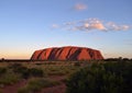 The sunset in Uluru