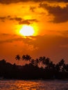 Sunset in Unawatuna Beach, Sri Lanka Royalty Free Stock Photo