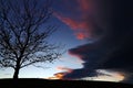 At sunset an uncanny storm comes up in the sky