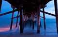 Sunset from under Balboa Pier, Newport Beach Royalty Free Stock Photo