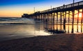 Sunset Under the Pier, Newport Beach, California Royalty Free Stock Photo