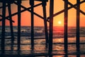 Sunset Under The Pier, Newport Beach, California