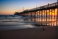 Sunset Under the Pier, Newport Beach, California Royalty Free Stock Photo