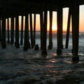 Sunset Under The Pier Royalty Free Stock Photo