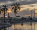 Sunset Urban Scene at Park in Montevideo