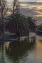 Sunset Urban Scene at Park in Montevideo