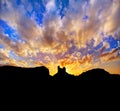 Sunset on US 163 Scenic road to Monument Valley Park Royalty Free Stock Photo