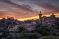 Sunset in Valldemosa village in Mallorca Spain