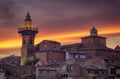 Sunset in Valldemosa village in Mallorca Spain