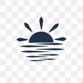 Sunset vector icon isolated on transparent background, Sunset t Royalty Free Stock Photo