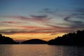 Sunset in Vela Luka on Korcula Island, Croatia