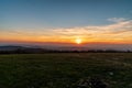 Sunset from Velka Javorina hill in Bile Karpaty mountains