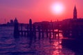 Sunset in venice Royalty Free Stock Photo