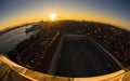 Sunset in Venice aerial view over piazza San Marco Royalty Free Stock Photo