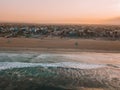 Sunset at the Venice beach in Los Angeles Royalty Free Stock Photo