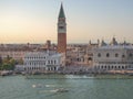 Sunset Venice`s view,Piazza San Marco and the Doges Palace in Venice, Italy, Europe Royalty Free Stock Photo