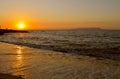 Sunset 0ver Kato Gouves beach Royalty Free Stock Photo