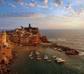 Sunset Vernazza, Cinque Terre Royalty Free Stock Photo