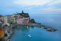 Sunset in Vernazza village Royalty Free Stock Photo