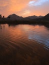 Sunset vibes at Kamang Lake, West Sumatera. Royalty Free Stock Photo