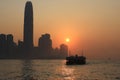 Sunset of Victoria Harbour Royalty Free Stock Photo