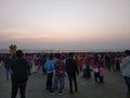 The sunset during victory day at Cox Bazar sea beach