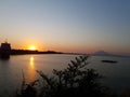 Sunset on the Vietnam lake Royalty Free Stock Photo