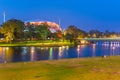 Sunset view of Adelaide oval viewed behind torrens river in Australia Royalty Free Stock Photo