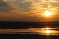 sunset view in the aie river in assam Royalty Free Stock Photo