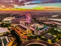 Cakung, East Jakarta, Indonesia (02/Mei/2019) : Aerial view of the sunset with colorful clouds at Aeon Mall JGC Royalty Free Stock Photo