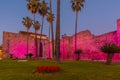 Sunset view of Alcazaba fortress in Merida, Spain.