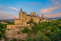 Sunset view of Alcazar de Segovia in Spain Royalty Free Stock Photo