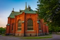 Sunset view of Alexander Church in Finnish town Tampere