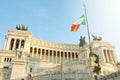 Sunset view of Altar of the Fatherland Altare della Patria known as the Monumento Nazionale a Vittorio Emanuele II Royalty Free Stock Photo