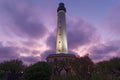 The sunset view of Anget-Biarritz lighthouse, France. Royalty Free Stock Photo