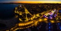 Sunset view of Antibes, a resort town between Cannes and Nice on the French Riviera Royalty Free Stock Photo