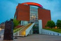 Sunset view of ARoS Aarhus Art Museum in Denmark