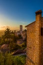 Assisi historical center sunset view Royalty Free Stock Photo