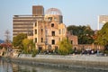 Atomic Bomb Dome on the rivershore of Ota river. Hiroshima. Japan Royalty Free Stock Photo