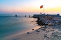 Sunset view of Bahrain Beach and Sea Royalty Free Stock Photo