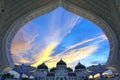 Sunset view of Baiturrahman Grand Mosque, Banda Aceh. Royalty Free Stock Photo