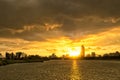 Sunset view at Baodai Bridge, longest stone bridge in Suzhou China