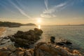 Sunset view at sunset Beach in Koh Lipe Island, Satun, Thailand Royalty Free Stock Photo