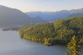 Sunset view of Belcarra Park and Burrard Inlet